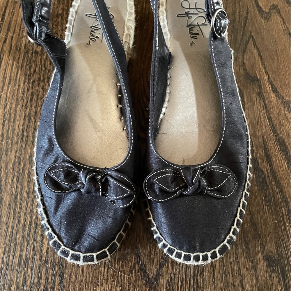 Life Stride Rica Too black slingback espadrille with jute wedge heel, size 7.5 - Picture 5 of 8